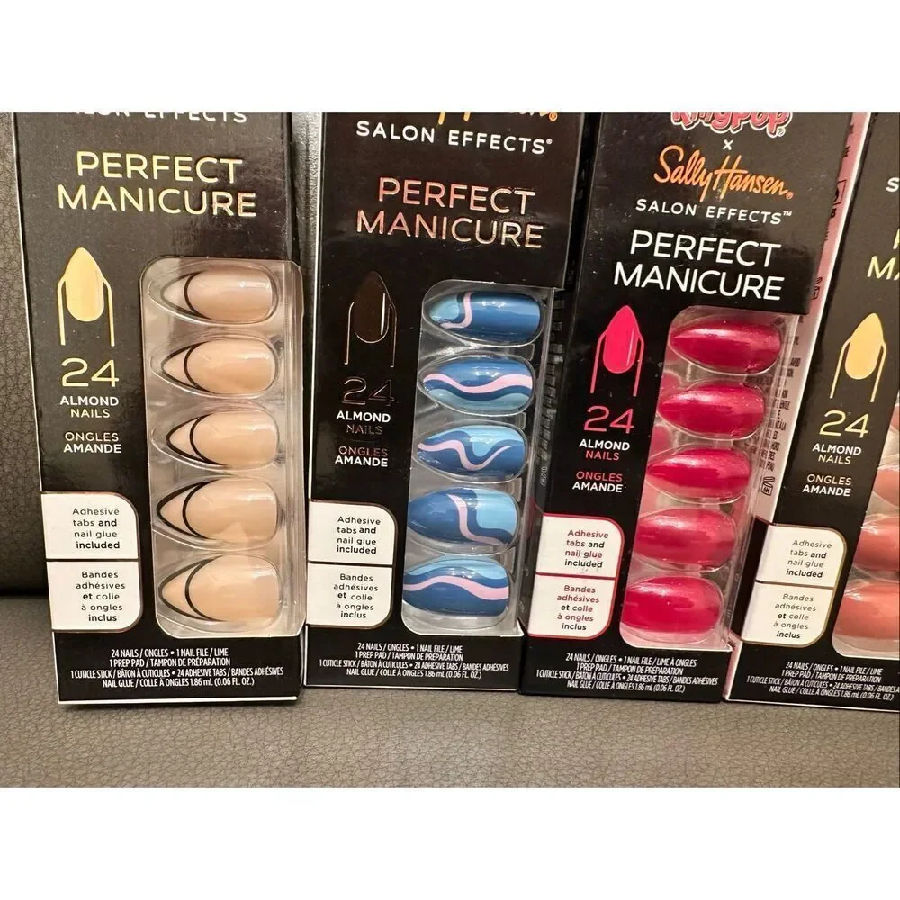 Sally Hansen 6 Sets of Almond Shaped Press On Nails New